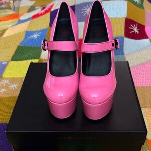 Strange Cvlt Pink Platform Mary Jane Shoes